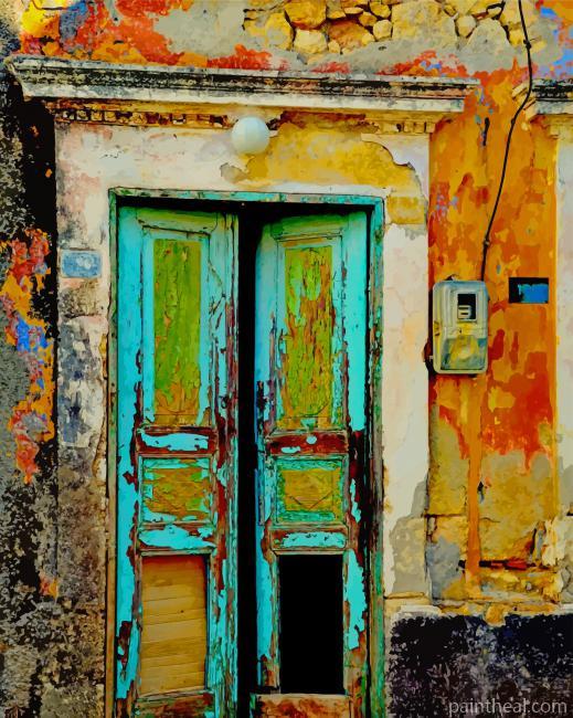 Vintage Old Door Painting By Numbers Kits