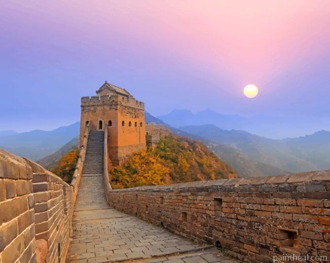 Great Wall Of China At Sunrise Painting By Numbers Kits