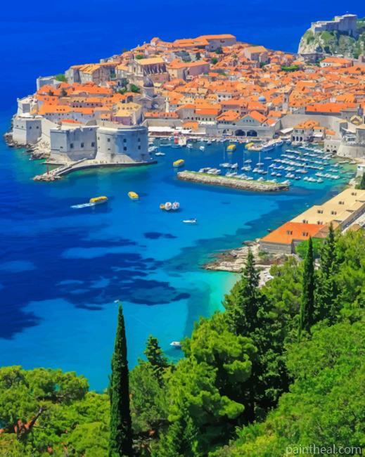 Croatia Walls Of Dubrovnik Painting By Numbers Kits