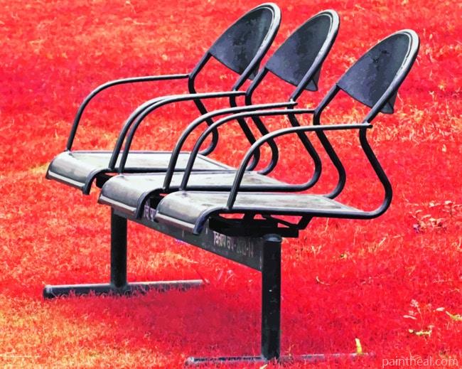 Chairs In Red Weed Leaves Painting By Numbers Kits