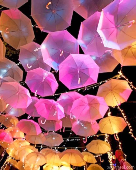 Colorful Led Umbrellas Painting By Numbers Kits