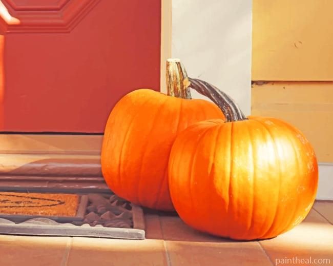 Pumpkins On The Door Painting By Numbers Kits