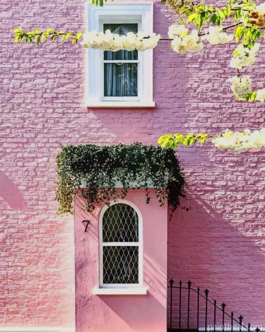 Pink House Painting By Numbers Kits