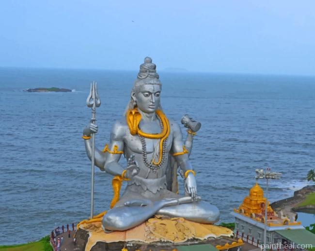 Shiva Statue Murudeshwar Painting By Numbers Kits