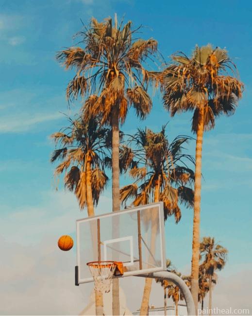Basketball Hoop And Palms Painting By Numbers Kits