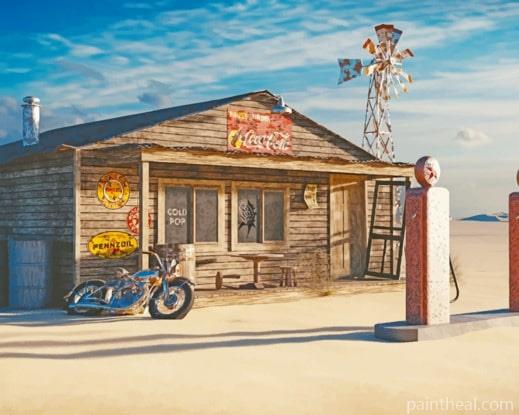 Vintage Gas Station Painting By Numbers Kits