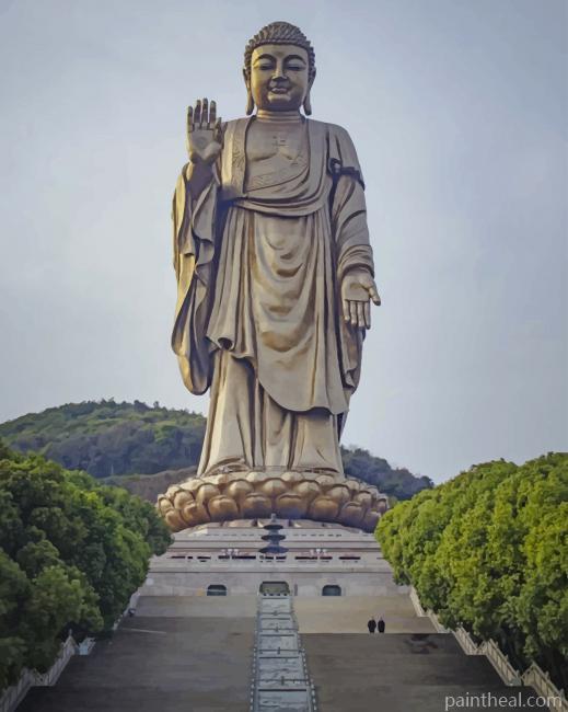 Grand Buddha at Ling Shan Painting By Numbers Kits