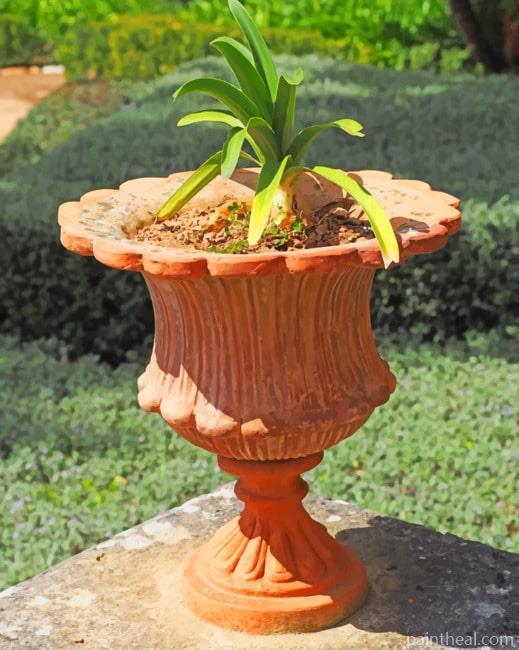 Old Flower Pot Decoration Painting By Numbers Kits