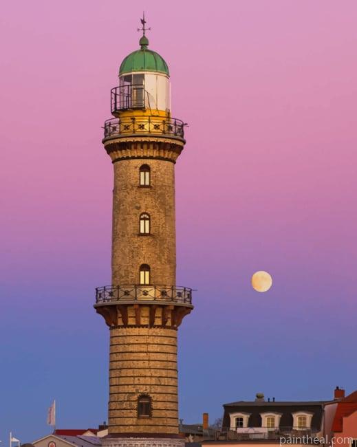 Warnemunde Rostock Lighthouse Painting By Numbers Kits