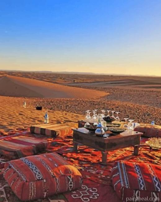 Dinner In The Desert Marrakech Painting By Numbers Kits