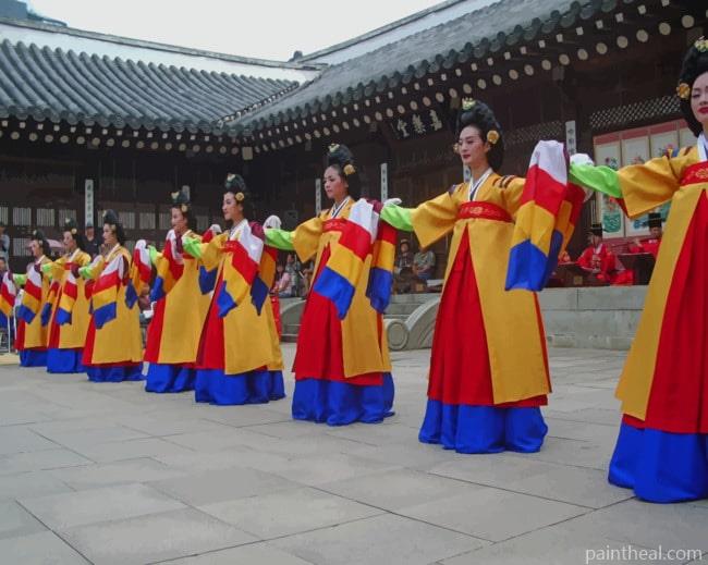 Korean Dancers Painting By Numbers Kits