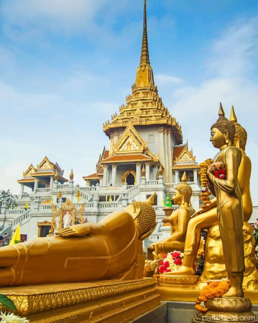 Temple Of The Golden Buddha Painting By Numbers Kits