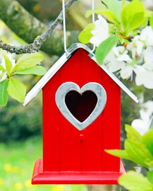 Red Birdhouse Painting By Numbers Kits