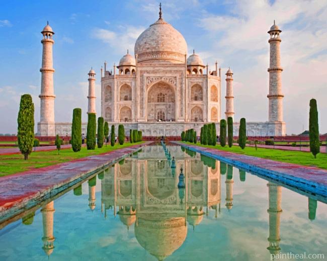 Taj Mahal India Mausoleum Painting By Numbers Kits