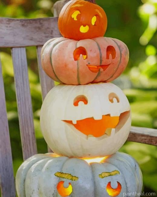 Cute Pumpkins Painting By Numbers Kits