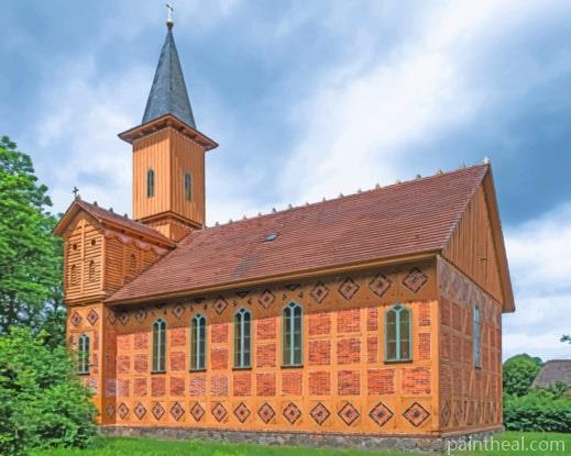 Germany Church Dabelow Tower Painting By Numbers Kits