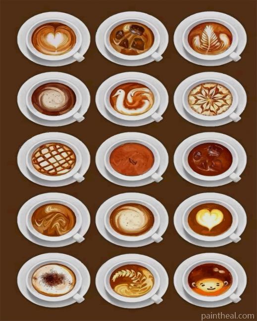 Coffee Cups Painting By Numbers Kits