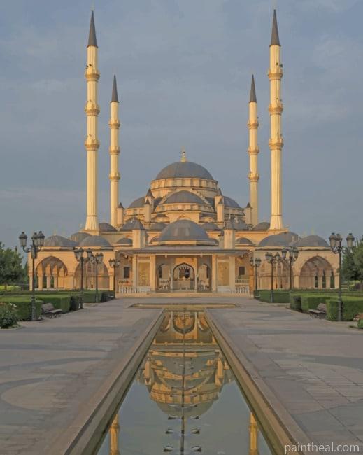 Serdtse Chechni Mosque Russia Painting By Numbers Kits