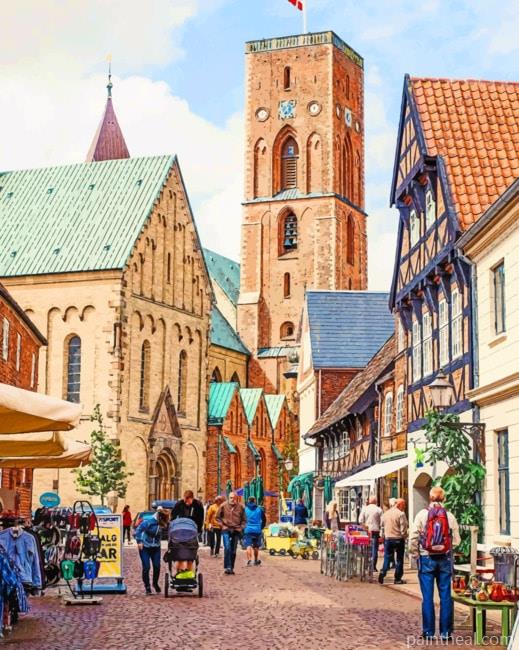 Ribe Cathedral Denmark Painting By Numbers Kits