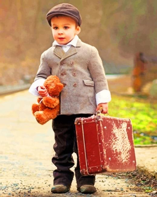 Boy With Bag Painting By Numbers Kits