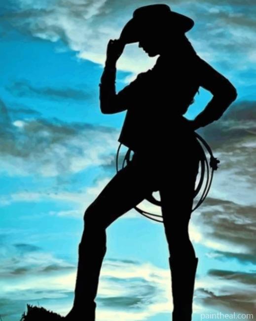 Cowgirl Silhouette Painting By Numbers Kits