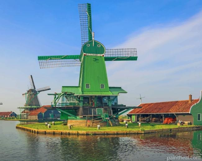 Zaanse Schans Mill Painting By Numbers Kits