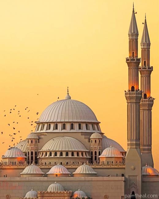 Al Noor Mosque United Arab Emirates Painting By Numbers Kits