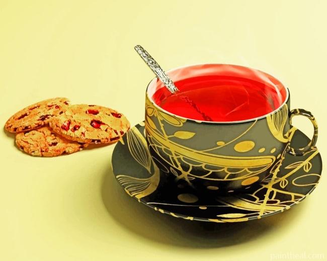 Cup Of Tea And Cookies Painting By Numbers Kits