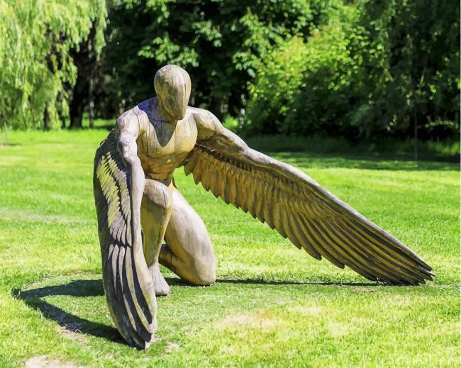Garden Sculpture Greer The Angel Painting By Numbers Kits