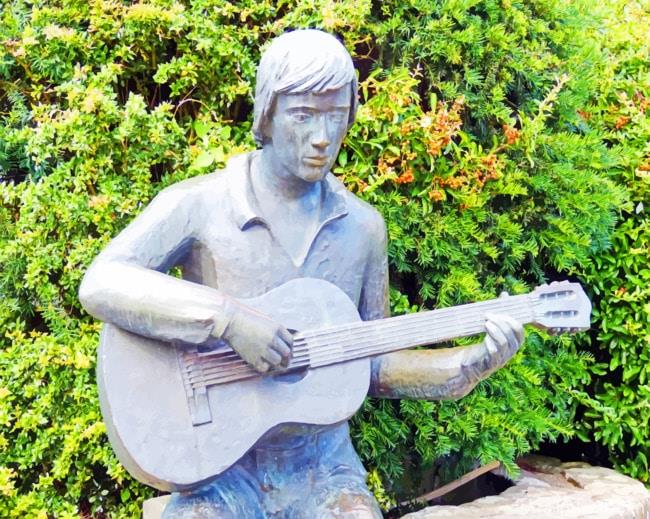 Musician With Guitar Statue Painting By Numbers Kits