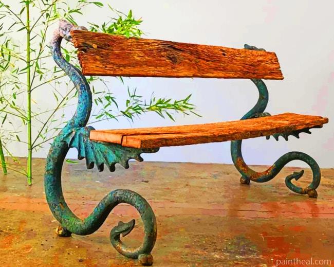 Antique Cast Iron Bench Painting By Numbers Kits