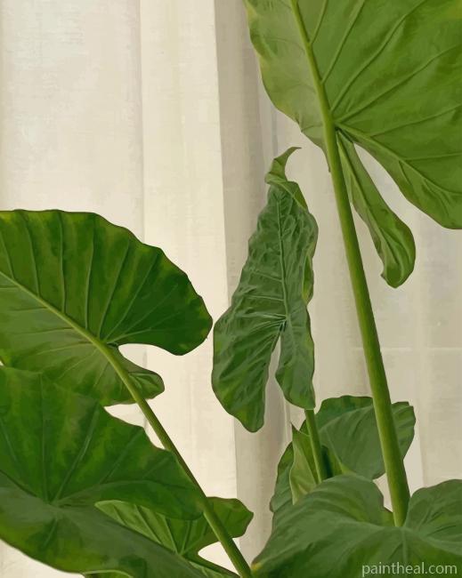 Green Plant Leaves Painting By Numbers Kits