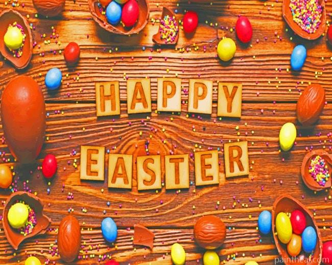 Easter Eggs Candy Chocolate Painting By Numbers Kits