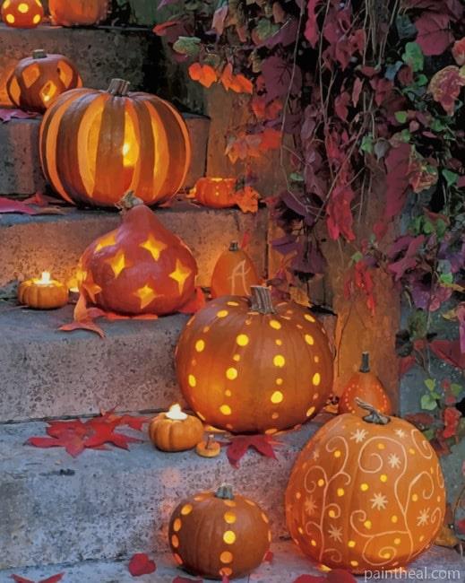 Halloween Pumpkin Painting By Numbers Kits