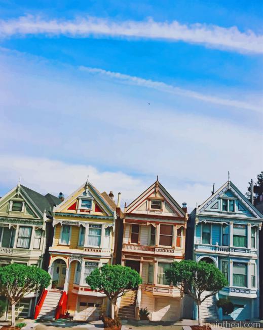 California San Francisco Houses Painting By Numbers Kits