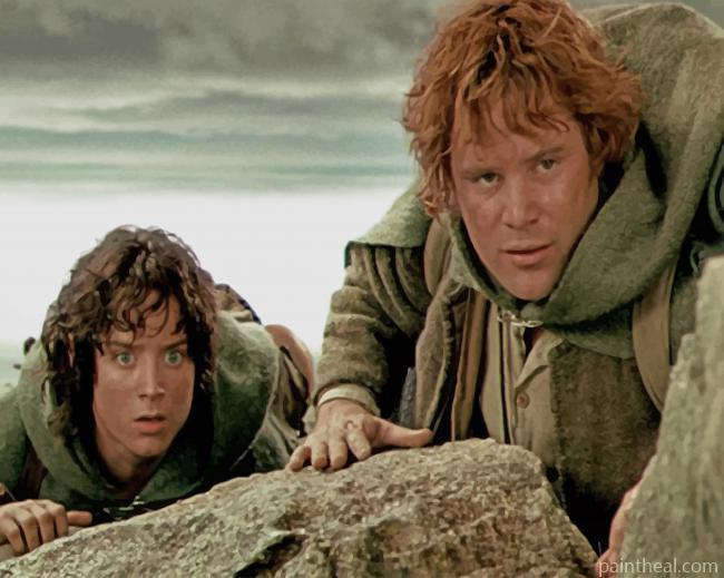 Frodo Baggins and Merry Brandybuck Painting By Numbers Kits