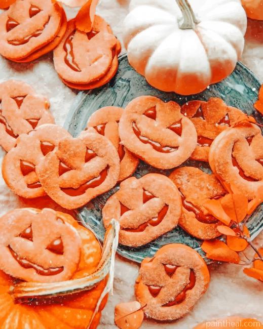 Pumpkin Cookies Painting By Numbers Kits