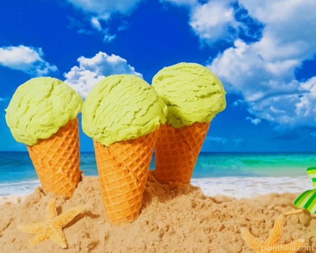 Ice Cream On Sand Painting By Numbers Kits