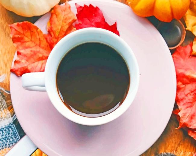 Coffee With Leaves Painting By Numbers Kits