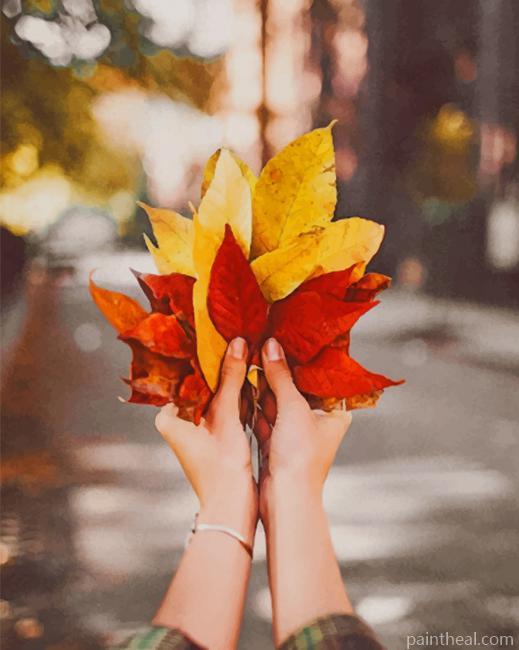 Autumn Brown Leaves Painting By Numbers Kits