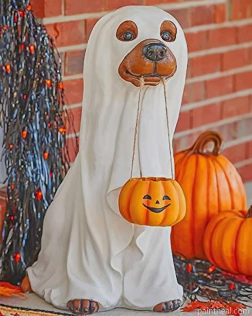 Halloween Dog Decoration Painting By Numbers Kits