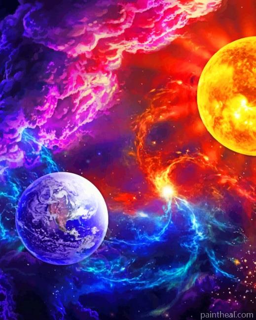 Galaxy Planets Painting By Numbers Kits