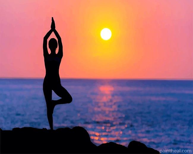 Yoga Sunset Silhouette Painting By Numbers Kits
