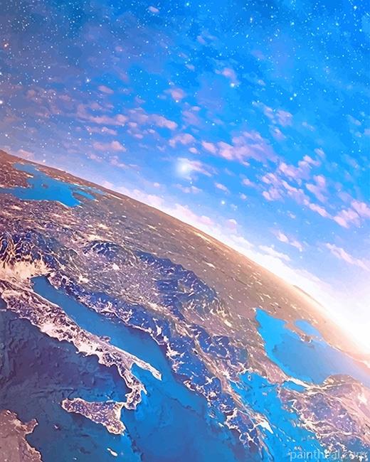 Earth Planet Painting By Numbers Kits