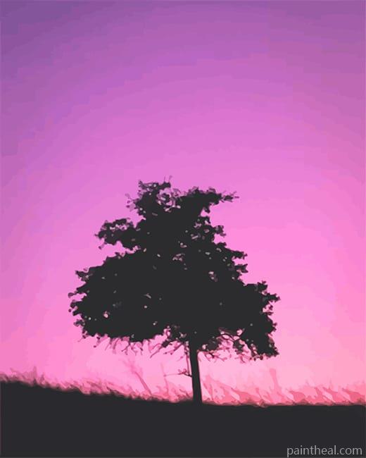 Tree Silhouette Painting By Numbers Kits