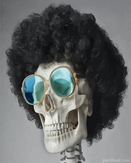 Skeleton With Sunglasses Painting By Numbers Kits