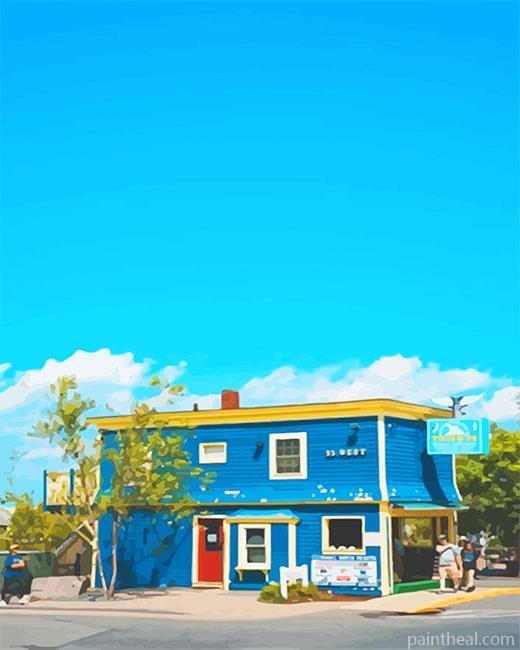 Blue House Painting By Numbers Kits