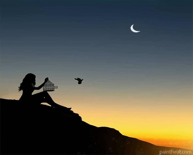 Freedom Bird Silhouette Painting By Numbers Kits