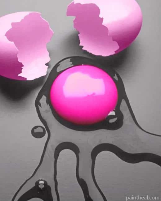 Cracked Pink Egg Painting By Numbers Kits