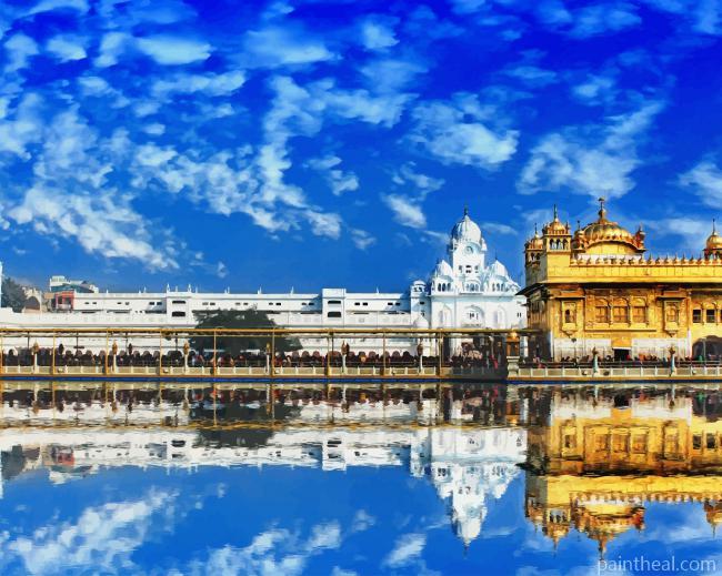 Sri Harmandir Sahib Gurdwara India Painting By Numbers Kits